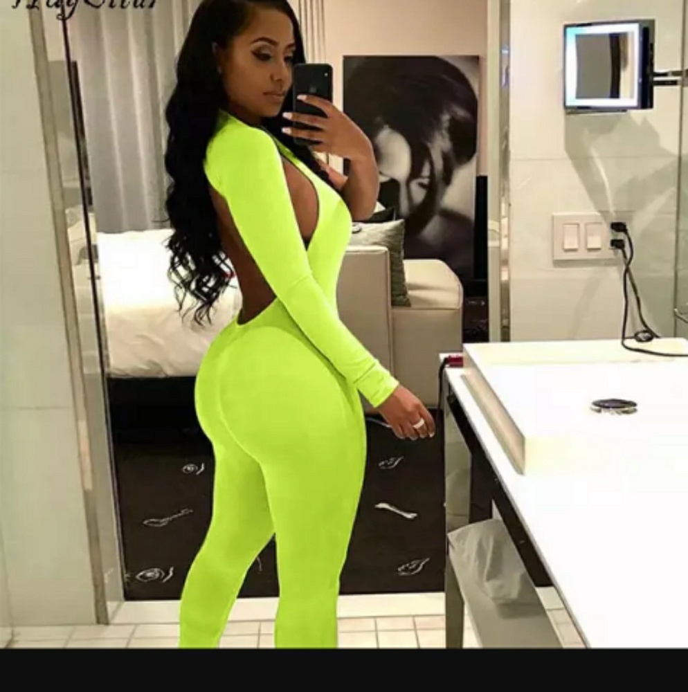 One shoulder backless catsuit